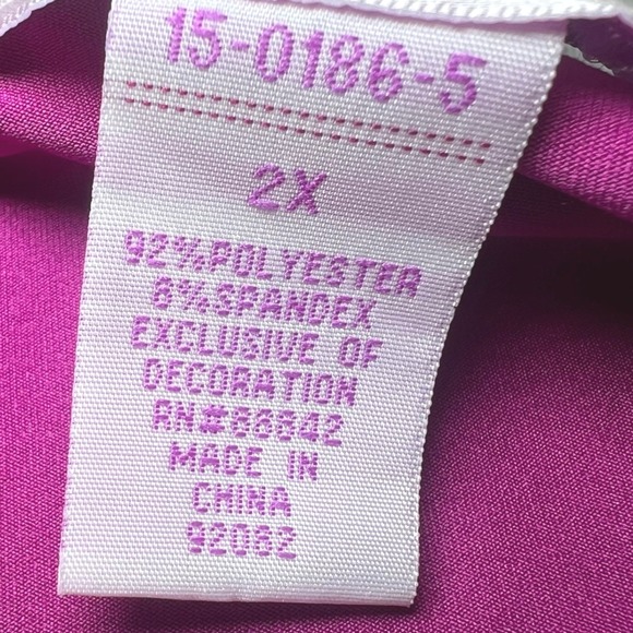 Amoureuse Womens Size 2X Nightgown Plus Size Magenta Purple Lace Bodice Maxi - Picture 5 of 11